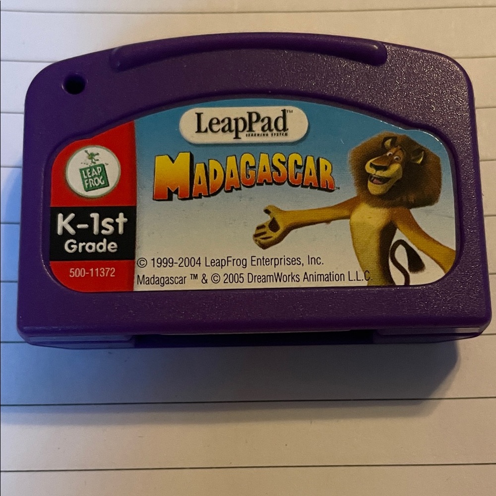 LeapPad cartridge Madagascar learning by Leap Frog K-1st Grade